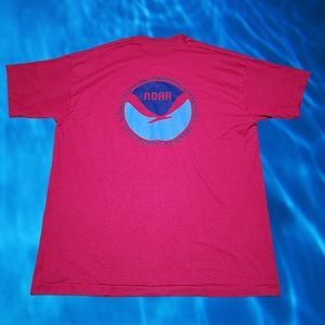VTG NOAA National Oceanic Atmospheric Administration USA Tee Shirt XL Pink